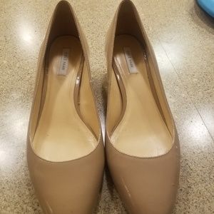 Cole Haan low beige patent leather wedge